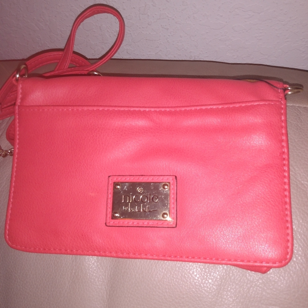 Hot pink Nicole Miller side bag